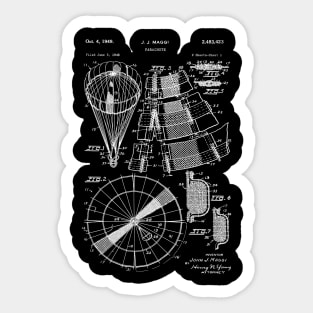 Skydiving Gift Ideas Parachute Patent Invention Sticker